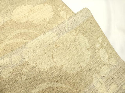 平和屋着物●六通柄袋帯　作家物　ねん金綴　雪輪草花文　金糸　正絹　逸品　CABL4429dy