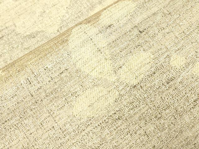 平和屋着物●六通柄袋帯　作家物　ねん金綴　雪輪草花文　金糸　正絹　逸品　CABL4429dy