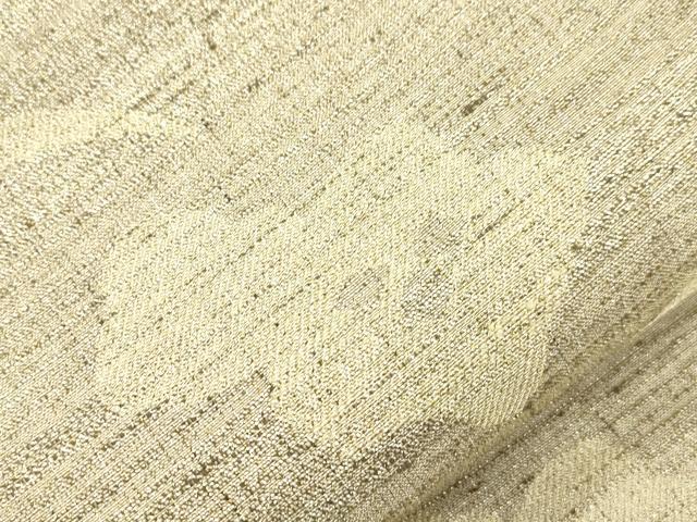 平和屋着物●六通柄袋帯　作家物　ねん金綴　雪輪草花文　金糸　正絹　逸品　CABL4429dy