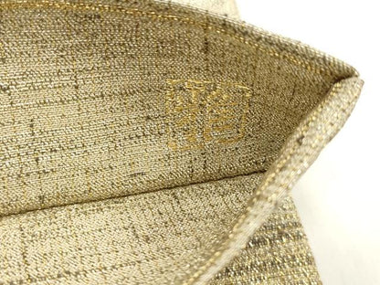 平和屋着物●六通柄袋帯　作家物　ねん金綴　雪輪草花文　金糸　正絹　逸品　CABL4429dy