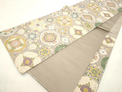 平和屋着物●六通柄袋帯　唐織　正倉院花鳥文　正絹　逸品　CABL4430dy
