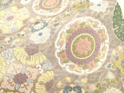 平和屋着物●六通柄袋帯　唐織　正倉院花鳥文　正絹　逸品　CABL4430dy