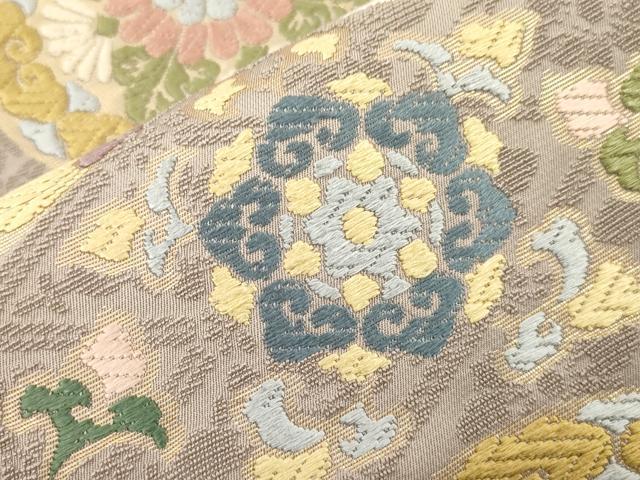 平和屋着物●六通柄袋帯　唐織　正倉院花鳥文　正絹　逸品　CABL4430dy