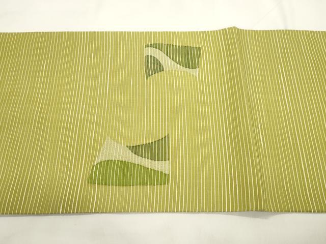 平和屋着物＊能州紬　絲藝苑　上島洋山　夏物　太鼓柄袋帯　蜻蛉　銀糸　絲芸苑謹製　反端付き　正絹　逸品　CABL4434dy