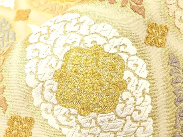 平和屋着物●六通柄袋帯　唐織　立涌花文　金糸　正絹　逸品　CABL4439dy