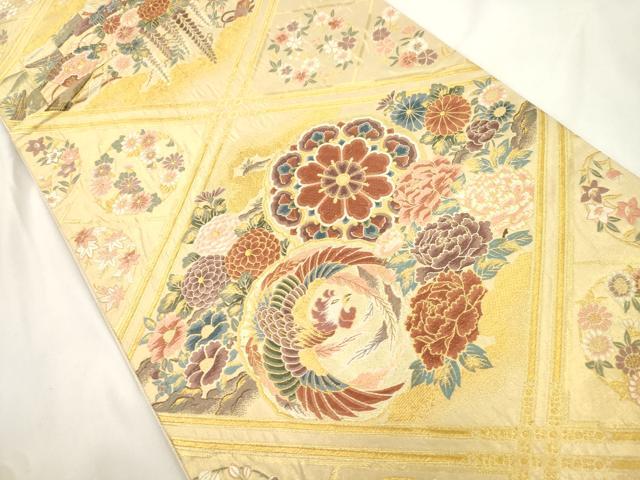 平和屋本店▼六通柄袋帯　胡調菱天井　本金箔　正絹　逸品　CABL4441dy
