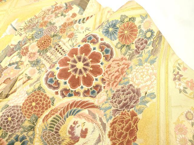 平和屋本店▼六通柄袋帯　胡調菱天井　本金箔　正絹　逸品　CABL4441dy