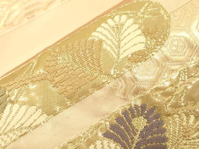 平和屋本店▼六通柄袋帯　唐織　能衣霞文　本金二丁箔　正絹　逸品　未使用　CABL4444dy