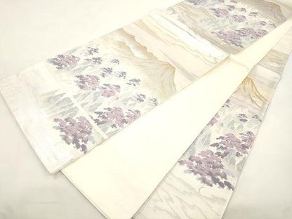 平和屋本店▼六通柄袋帯　北山　本金二重箔　正絹　逸品　CABL4449dy