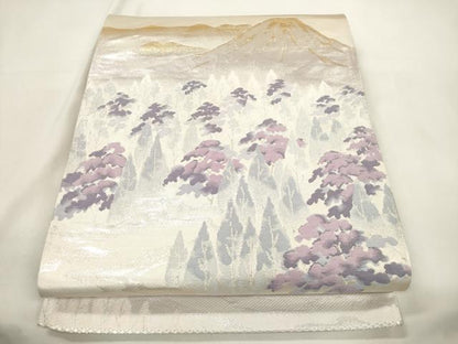平和屋本店▼六通柄袋帯　北山　本金二重箔　正絹　逸品　CABL4449dy