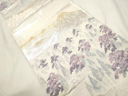 平和屋本店▼六通柄袋帯　北山　本金二重箔　正絹　逸品　CABL4449dy