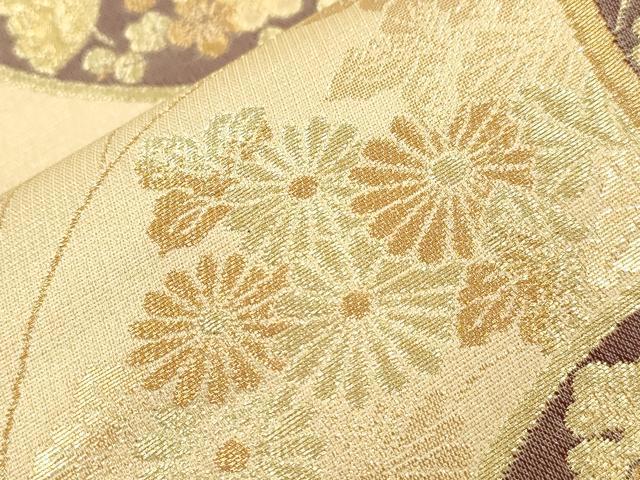 平和屋本店▼六通柄袋帯　花蝶丸文　本金箔蒔絵　正絹　逸品　CABL4460dy