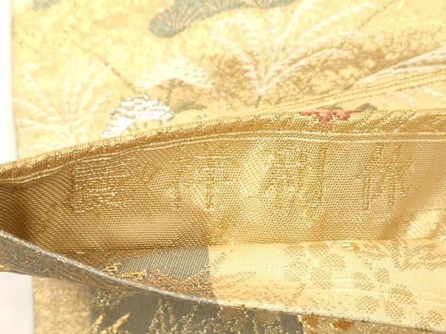 平和屋本店▼六通柄袋帯　唐織　慶祥利休　本金箔　正絹　逸品　CABL4462dy