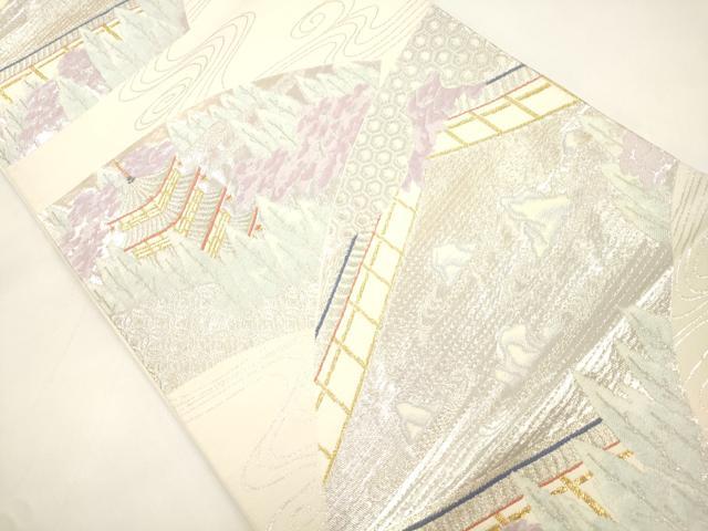 平和屋本店▼六通柄袋帯　竜安寺　本金二重箔　正絹　逸品　CABL4464dy