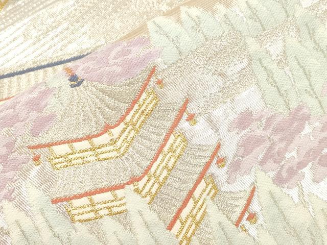 平和屋本店▼六通柄袋帯　竜安寺　本金二重箔　正絹　逸品　CABL4464dy