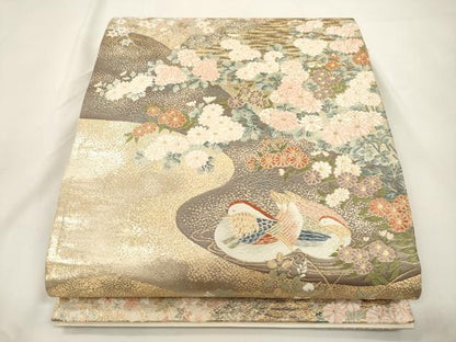 平和屋本店▼六通柄袋帯　唐織　寿洛麗峰文　九百錦本金貮重箔　正絹　逸品　CABL4467dy