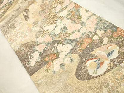 平和屋本店▼六通柄袋帯　唐織　寿洛麗峰文　九百錦本金貮重箔　正絹　逸品　CABL4467dy