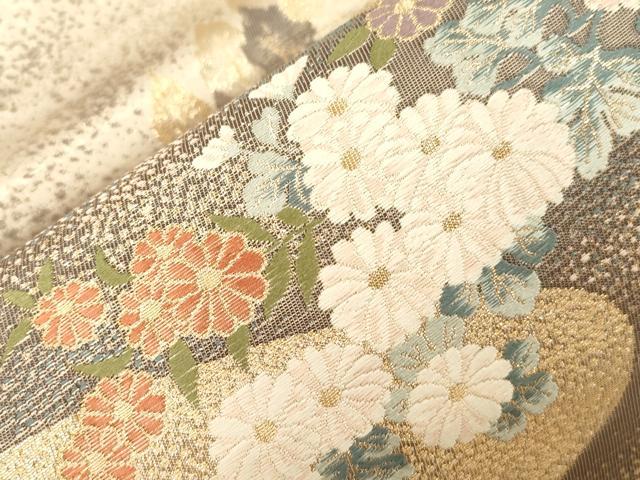 平和屋本店▼六通柄袋帯　唐織　寿洛麗峰文　九百錦本金貮重箔　正絹　逸品　CABL4467dy
