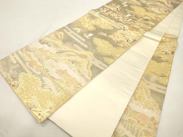 平和屋本店▼六通柄袋帯　天橋立図　純金二重箔　正絹　逸品　CABL4471dy
