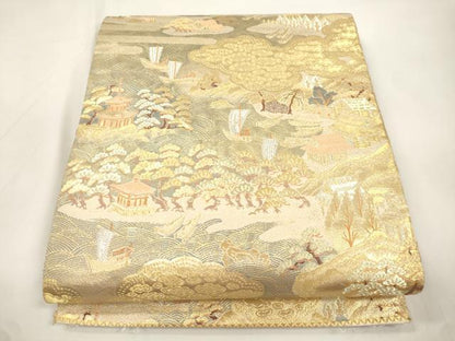 平和屋本店▼六通柄袋帯　天橋立図　純金二重箔　正絹　逸品　CABL4471dy