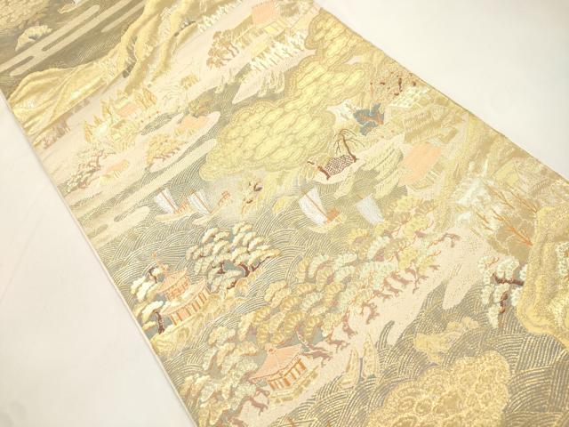 平和屋本店▼六通柄袋帯　天橋立図　純金二重箔　正絹　逸品　CABL4471dy