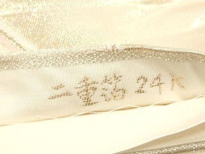 平和屋本店▼六通柄袋帯　東山錦　正倉院　孔雀羽文　二重箔24K　正絹　逸品　CABL4473dy