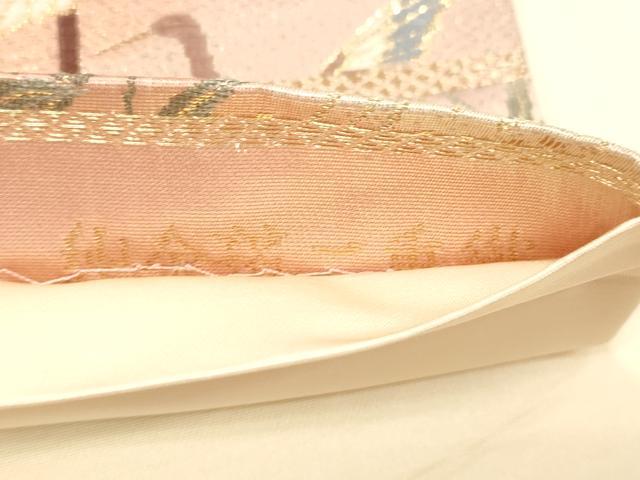 平和屋本店▼六通柄袋帯　唐織　花鳥錦　純金箔二重織　正絹　逸品　CABL4484dy