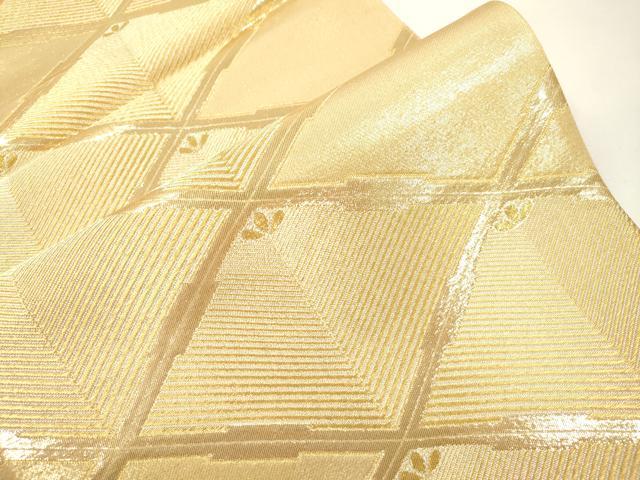 平和屋本店▼六通柄袋帯　銀彩錦　松葉文　本金二重箔　正絹　逸品　未使用　CABL4495dy