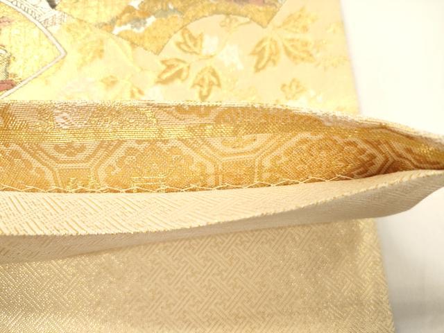 平和屋本店▼六通柄袋帯　地紙人物文　本金箔　正絹　逸品　CABL4496dy