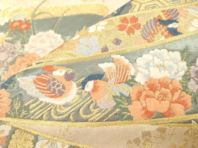 平和屋本店▼六通柄袋帯　九百錦　唐織　彩華熨斗目文　本金箔　正絹　逸品　CABL4506dy