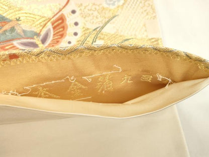 平和屋本店▼六通柄袋帯　九百錦　唐織　彩華熨斗目文　本金箔　正絹　逸品　CABL4506dy