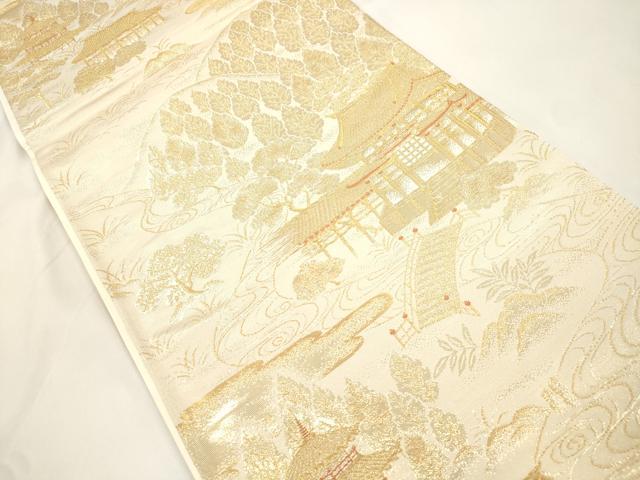 平和屋本店▼六通柄袋帯　天笑院　弐拾四金　正絹　逸品　CABL4509dy
