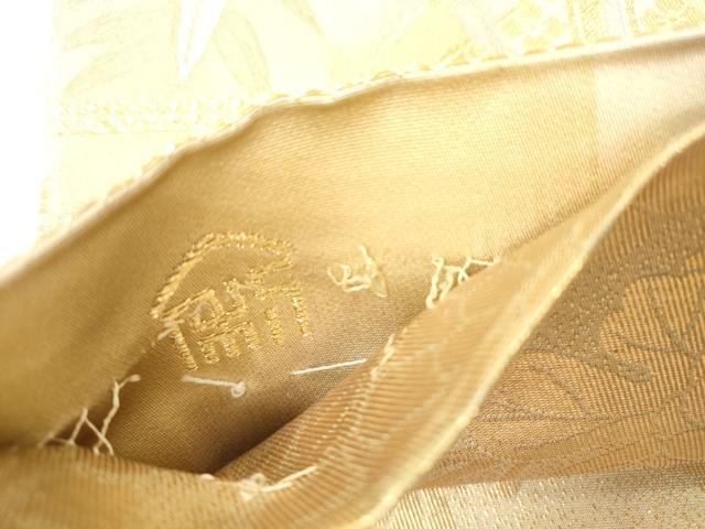 平和屋本店▼両面　六通柄袋帯　唐織　草花文　本金二重箔　正絹　逸品　CABL4518dy