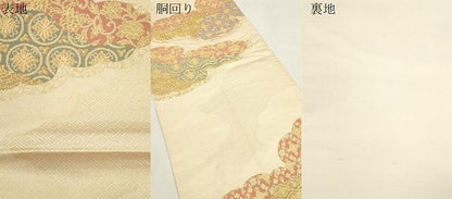 平和屋本店▼全通柄袋帯　佐賀錦雲取紋　本金二丁箔　正絹　逸品　CABL4519dy