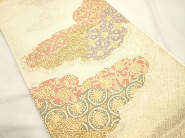 平和屋本店▼全通柄袋帯　佐賀錦雲取紋　本金二丁箔　正絹　逸品　CABL4519dy