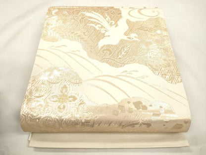 平和屋本店▼六通柄袋帯　鳳凰花文　本金九百錦　正絹　逸品　未使用　CABL4521dy