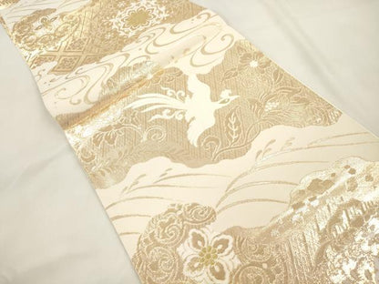 平和屋本店▼六通柄袋帯　鳳凰花文　本金九百錦　正絹　逸品　未使用　CABL4521dy