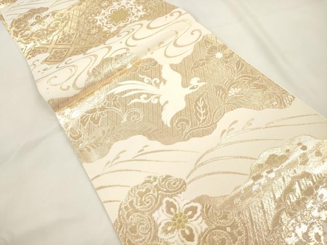 平和屋本店▼六通柄袋帯　鳳凰花文　本金九百錦　正絹　逸品　未使用　CABL4521dy