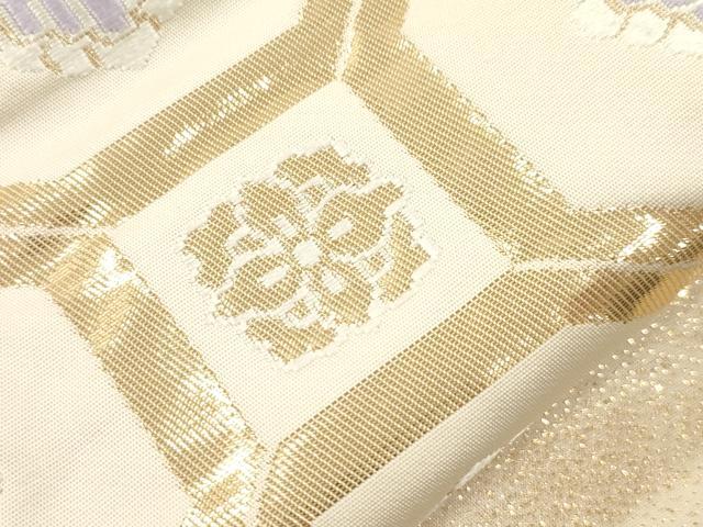 平和屋本店▼六通柄袋帯　唐織　錦　七宝花文　純金箔貮拾四金　正絹　逸品　CABL4523dy