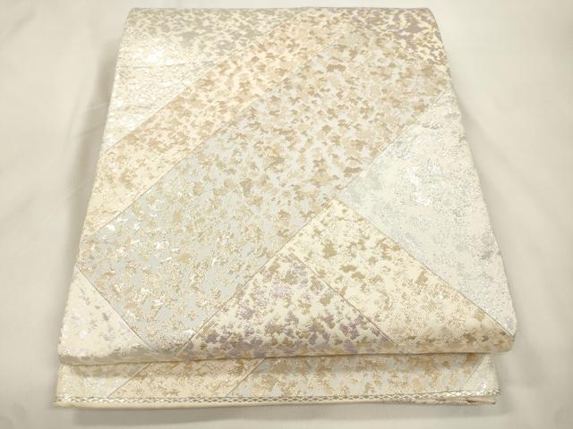 平和屋本店▼六通柄袋帯　切嵌　霞紋　純金箔　正絹　逸品　CABL4526dy