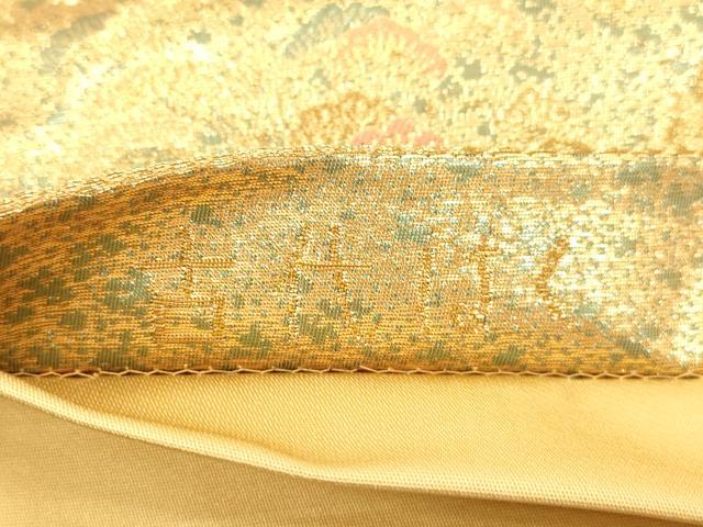 平和屋本店▼六通柄袋帯　古代はく　風景文　本金箔二重　正絹　逸品　CABL4528dy