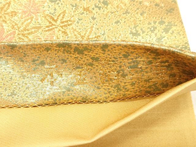 平和屋本店▼六通柄袋帯　古代はく　風景文　本金箔二重　正絹　逸品　CABL4528dy