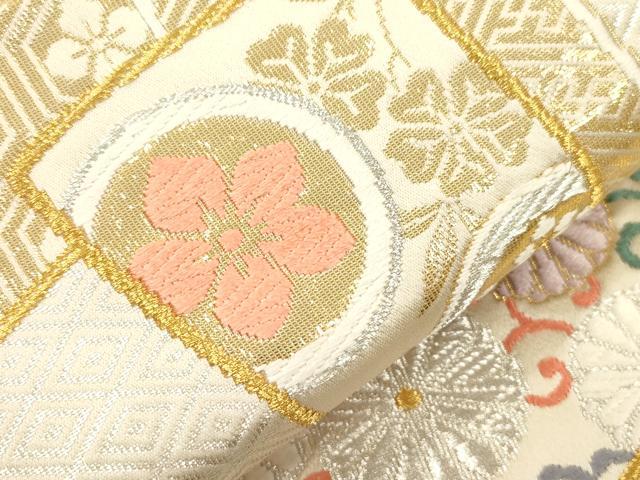 平和屋本店▼六通柄袋帯　熨斗有職文　純金箔　24K　正絹　逸品　CABL4530dy