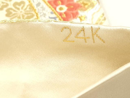 平和屋本店▼六通柄袋帯　熨斗有職文　純金箔　24K　正絹　逸品　CABL4530dy