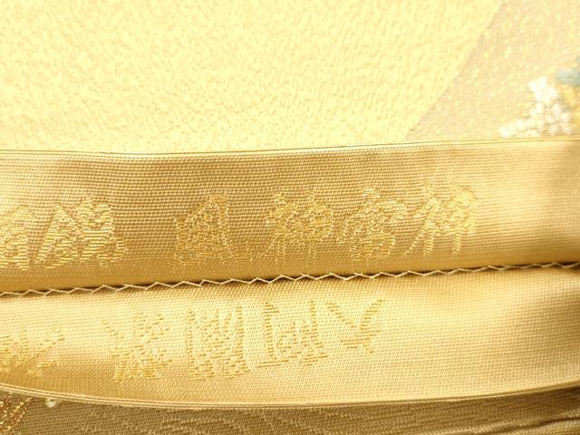 平和屋本店▼両面　六通柄袋帯　九百錦　唐織　風神雷神　宝舟　本金箔　正絹　逸品　CABL4531dy