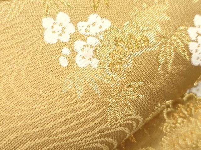 平和屋本店▼両面　六通柄袋帯　九百錦　唐織　風神雷神　宝舟　本金箔　正絹　逸品　CABL4531dy