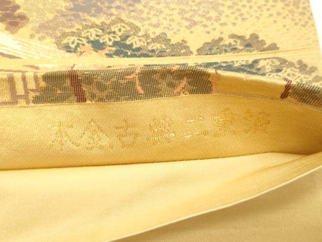 平和屋本店▼六通柄袋帯　風景文　本金古典二重箔　正絹　逸品　CABL4532dy