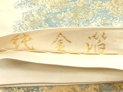 平和屋本店▼六通柄袋帯　渡月橋　純金箔　正絹　逸品　CABL4536dy