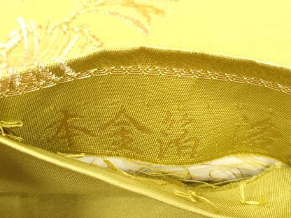 平和屋本店▼六通柄袋帯　洛北錦　遠山松葉文　本金箔　正絹　逸品　CABL4539dy