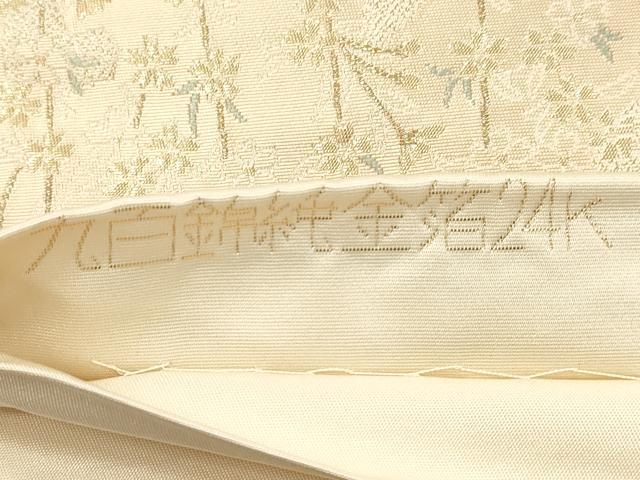 平和屋本店▼六通柄袋帯　唐織　風景文　九百錦純金箔24K　正絹　逸品　CABL4540dy